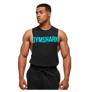 Gymshark Prime Drop Arm Tank Black/Brand Blue