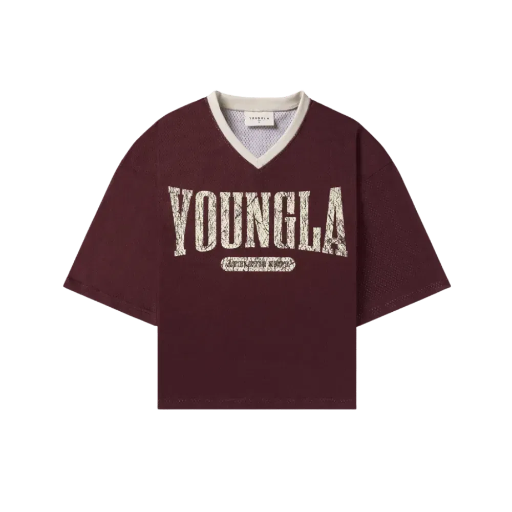 Young LA Football Cropped Jersey Burgundy