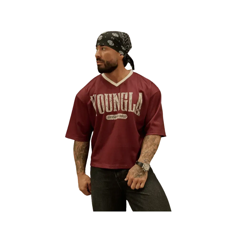 Young LA Football Cropped Jersey Burgundy