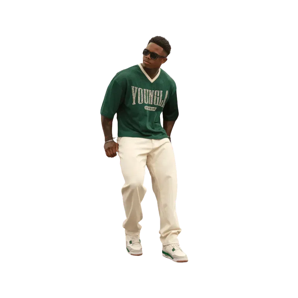 Young LA Football Cropped Jersey Green