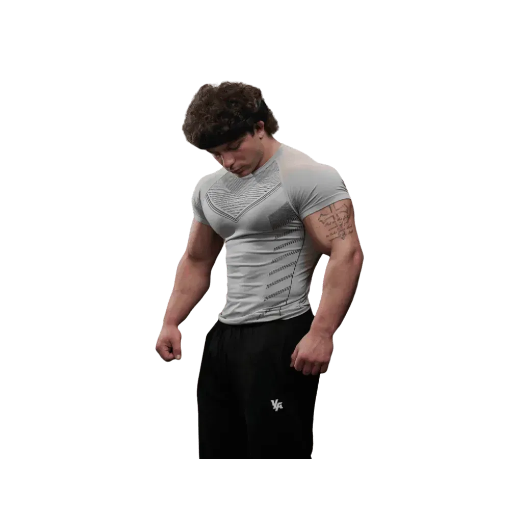 Young LA Superhero Compression Tees Cement