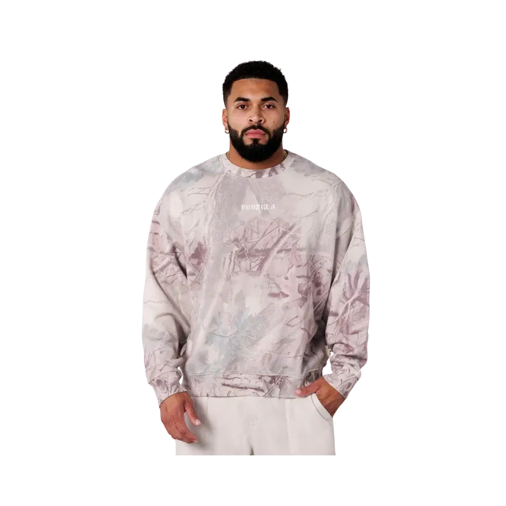 YoungLA Tree Camo Collection Crewnecks Desert Tan Tree Camo