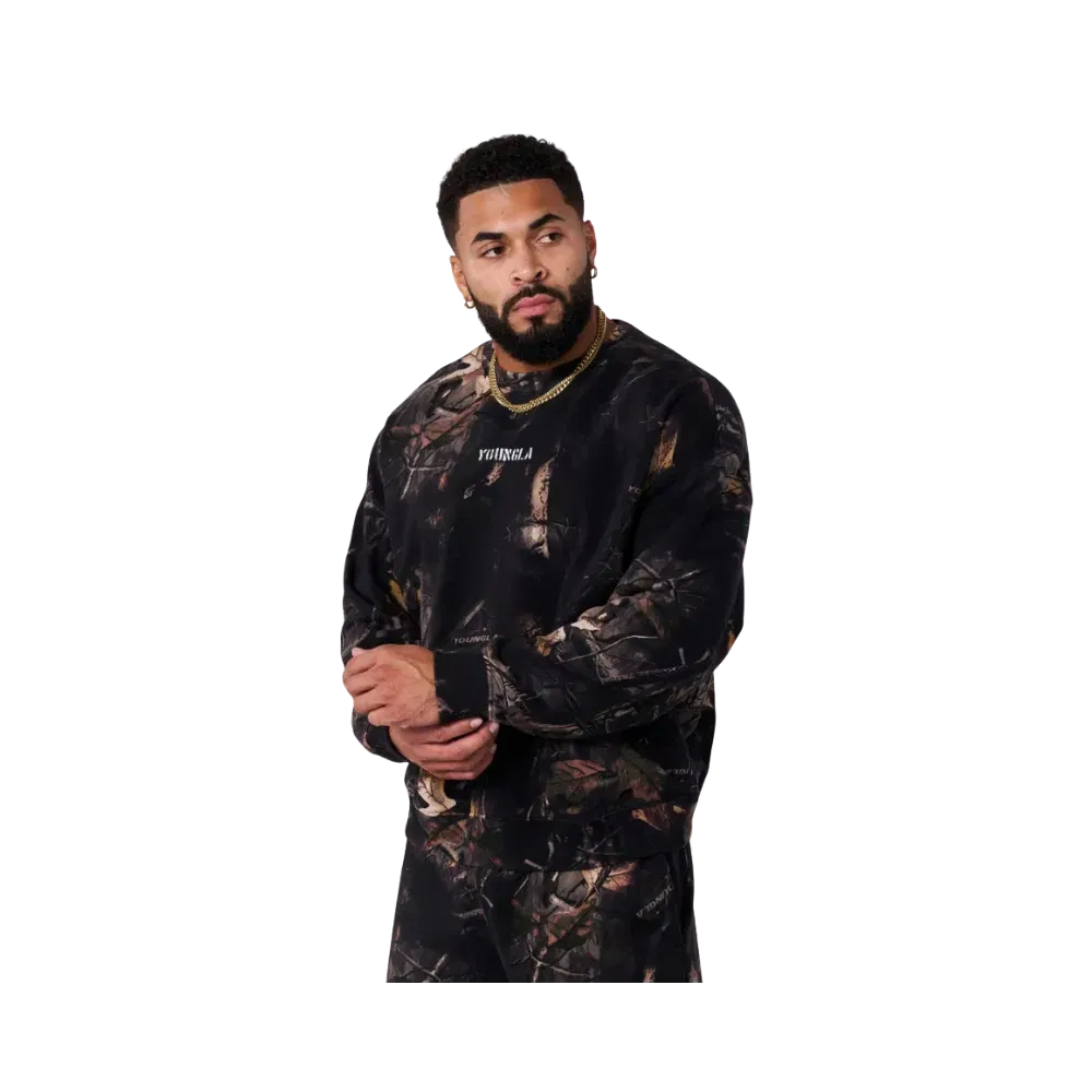 YoungLA Tree Camo Collection Crewnecks Black Tree Camo