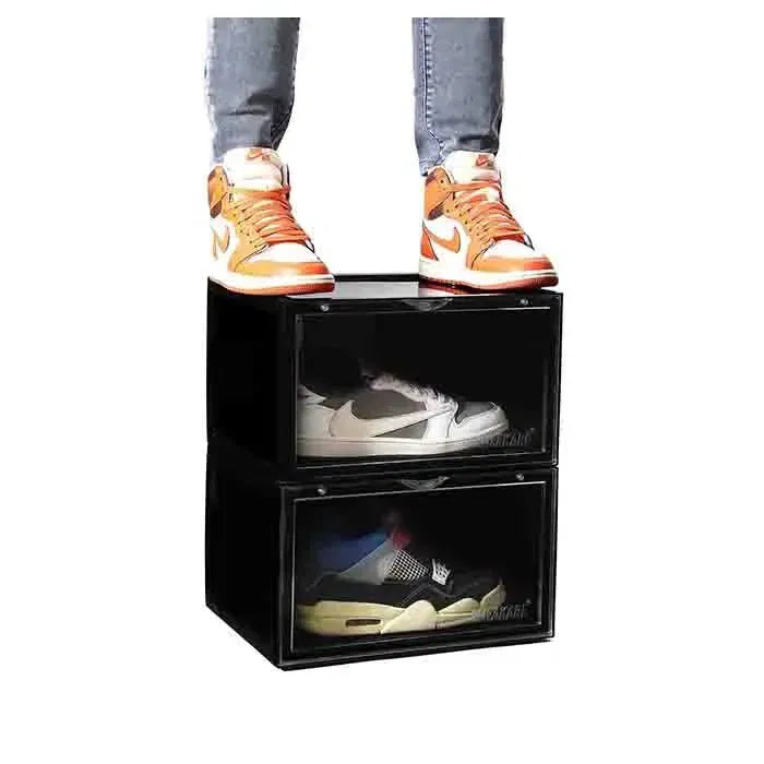 White Stack'Em Sneaker Crates | Shoe Crates (Side Drop)