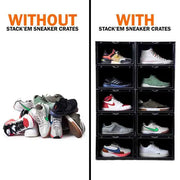 White Stack'Em Sneaker Crates | Shoe Crates (Side Drop)