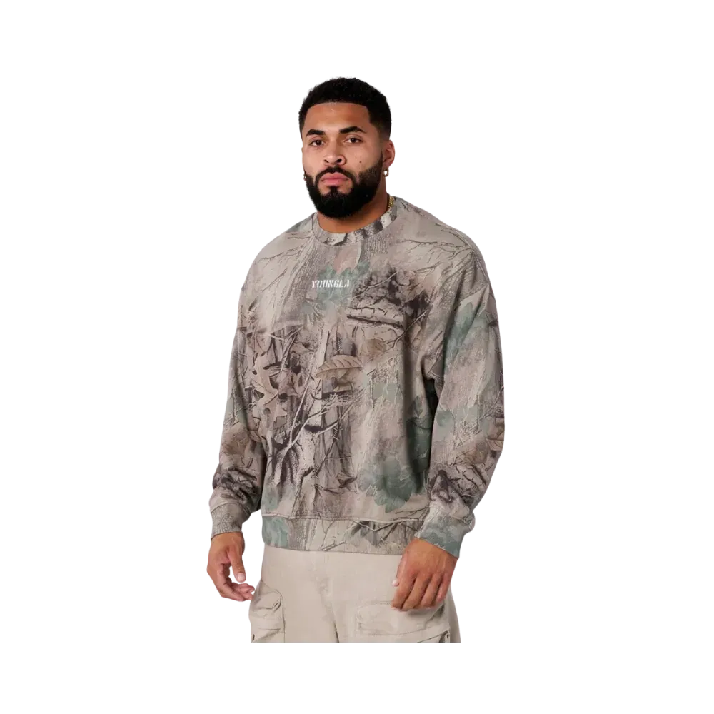 YoungLA Tree Camo Collection Crewnecks Beige Tree Camo