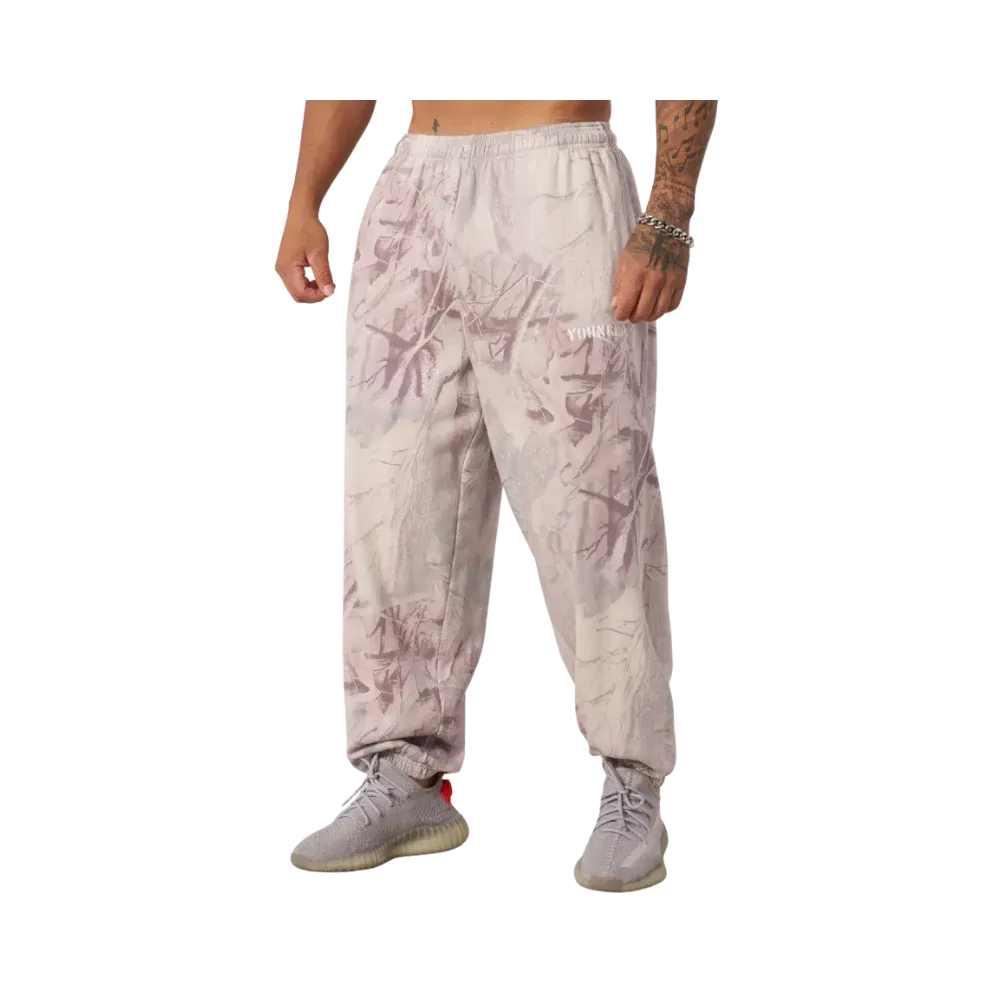 YoungLA Tree Camo Collection Baggy Joggers Desert Tan Tree Camo