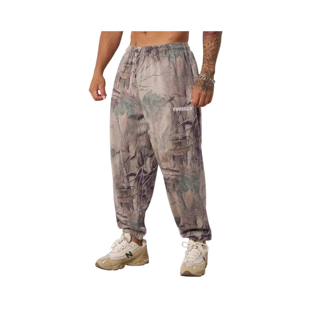YoungLA Tree Camo Collection Baggy Joggers Beige Tree Camo