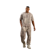 YoungLA Tree Camo Collection Baggy Joggers Beige Tree Camo