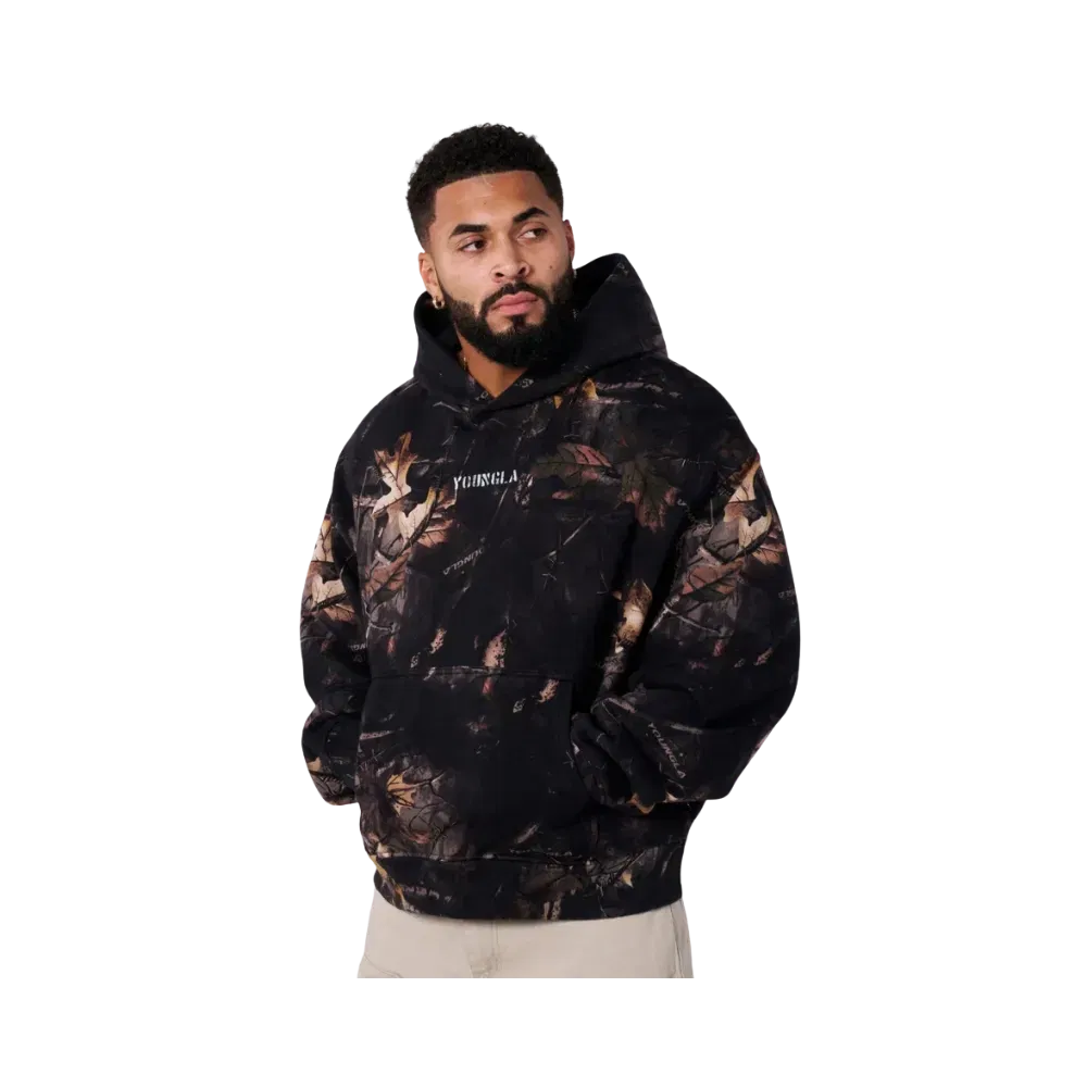 YoungLA Tree Camo Collection Pullover Hoodies Black Tree Camo