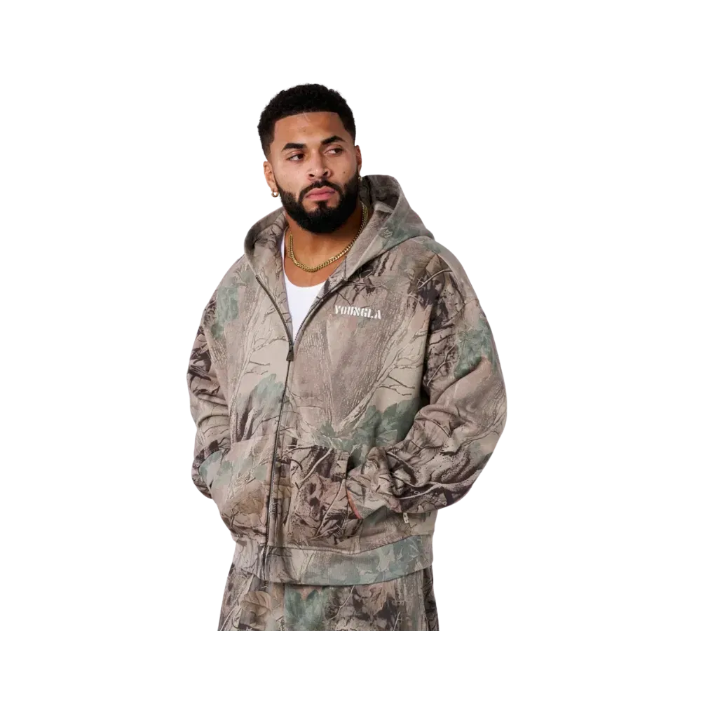 YoungLA Tree Camo Collection Zip Up Beige Tree Camo