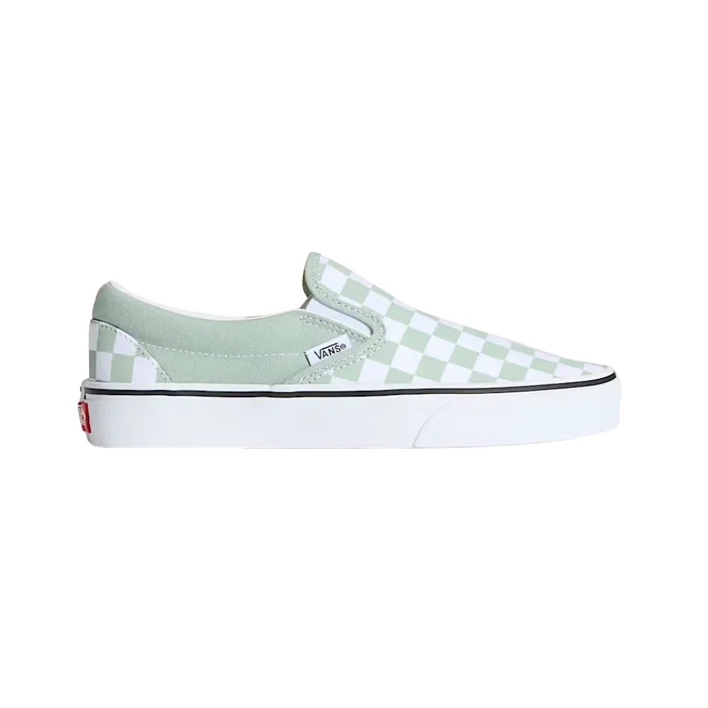 Vans Classic Slip-On Checkerboard Shoe Grey Olive Green