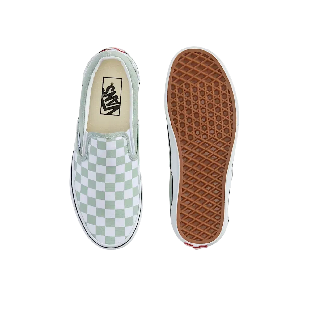 Vans Classic Slip-On Checkerboard Shoe Grey Olive Green