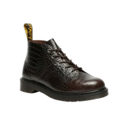 Dr Martens Church Crocodile Analine Leather Ankle Boots Dark Brown