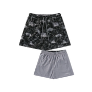 YoungLA Skulls & Roses Reversible Shorts Black Skull