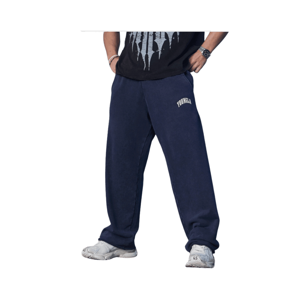 Young LA New Wave Baggy Sweats Navy Purple Wash