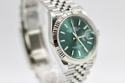 Rolex | Datejust | 126234 | White gold and steel | 36 mm | Steel | Green | Automatic