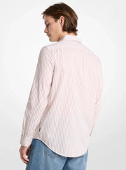 Michael Kors Striped Cotton Blend Shirt LIGHT SAND