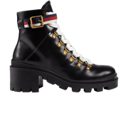 Gucci Wmns Sylvie Web 55mm Ankle Boot 'Black Mystic White Red'