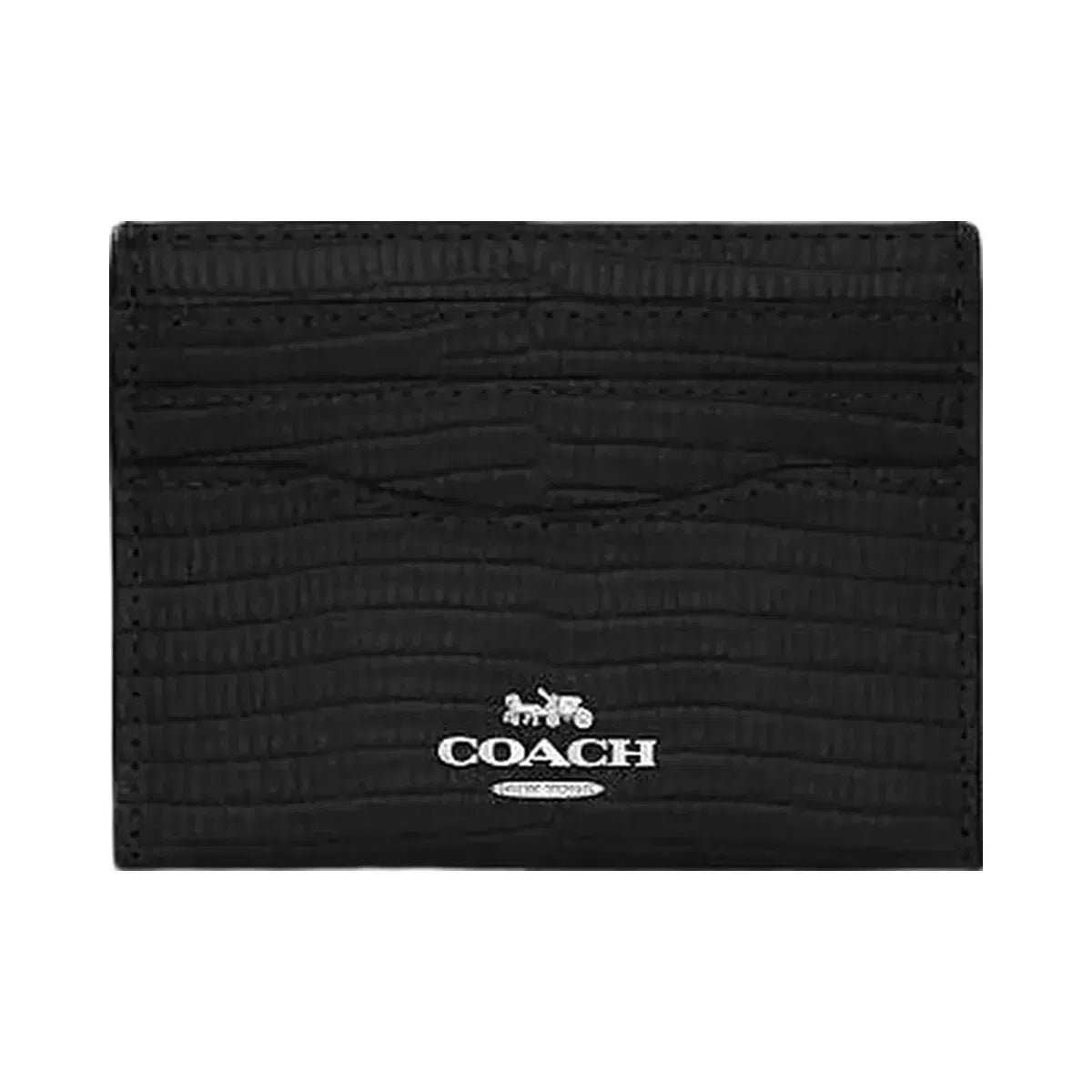Coach Slim Id Card Case Novelty Leather-Silver-Black