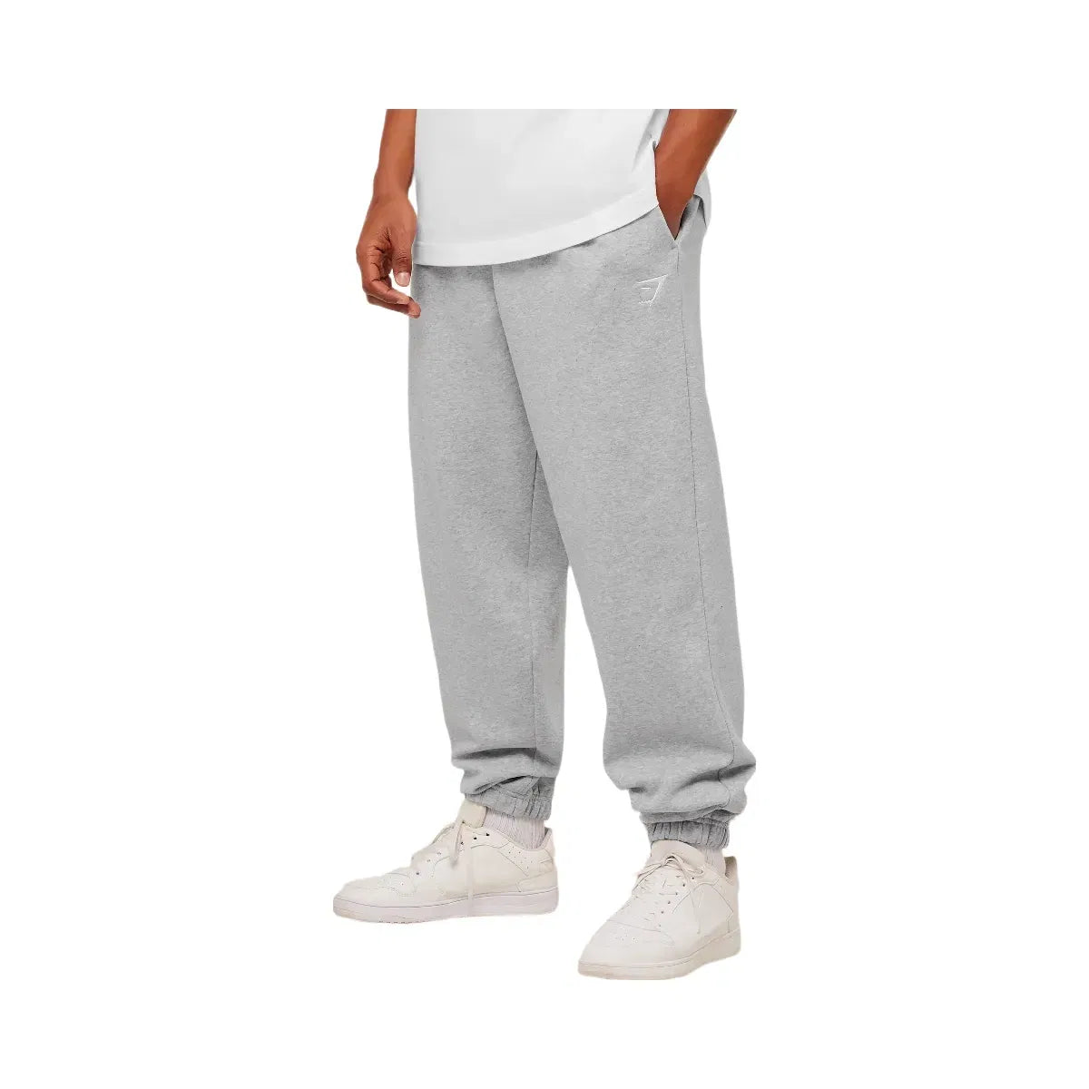 Gymshark Crest Oversized Joggers Light Grey Core Marl