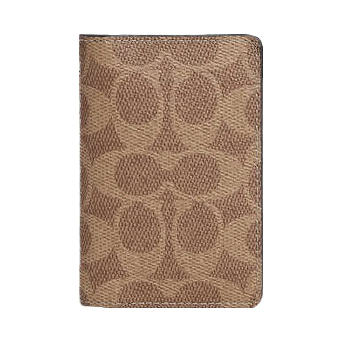 Coach Id Wallet In Signature Canvas Signature Canvas-Tan & Black