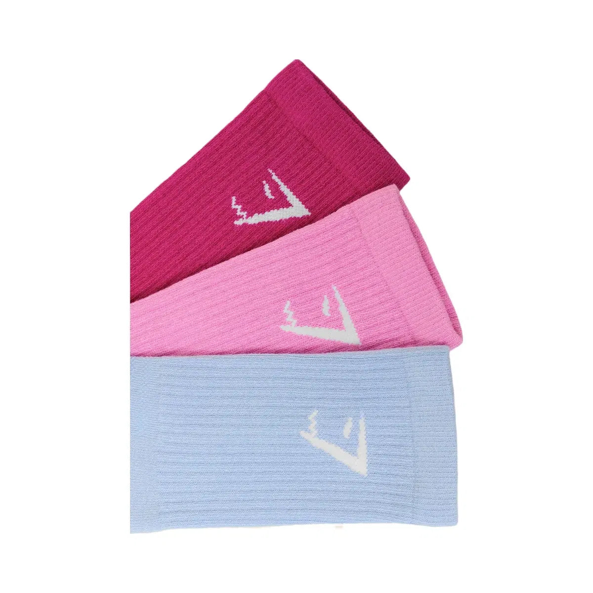 Gymshark Crew Socks 3pk "Chilled Blue Focus Pink Super-Set Pink"