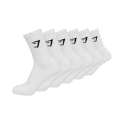Gymshark Crew Socks 6Pk GS White