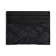 Coach Slim Id Card Case In Signature Canvas Charcoal Black