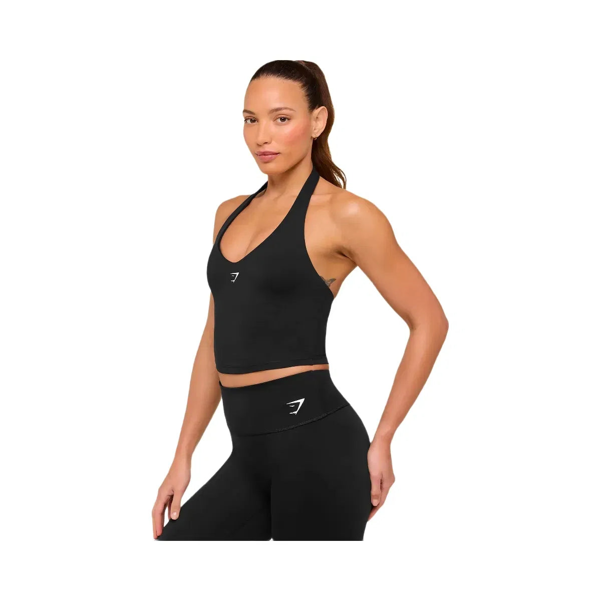 Gymshark Halter Neck Cami with Shelf - Black