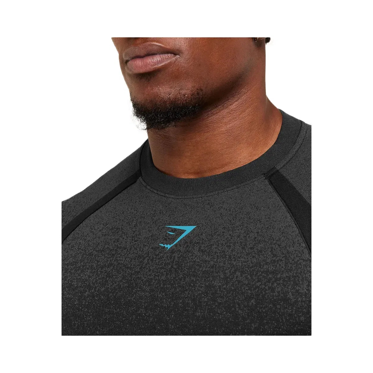Gymshark Shadow Seamless Long Sleeve T-Shirt "Black Brand Blue"