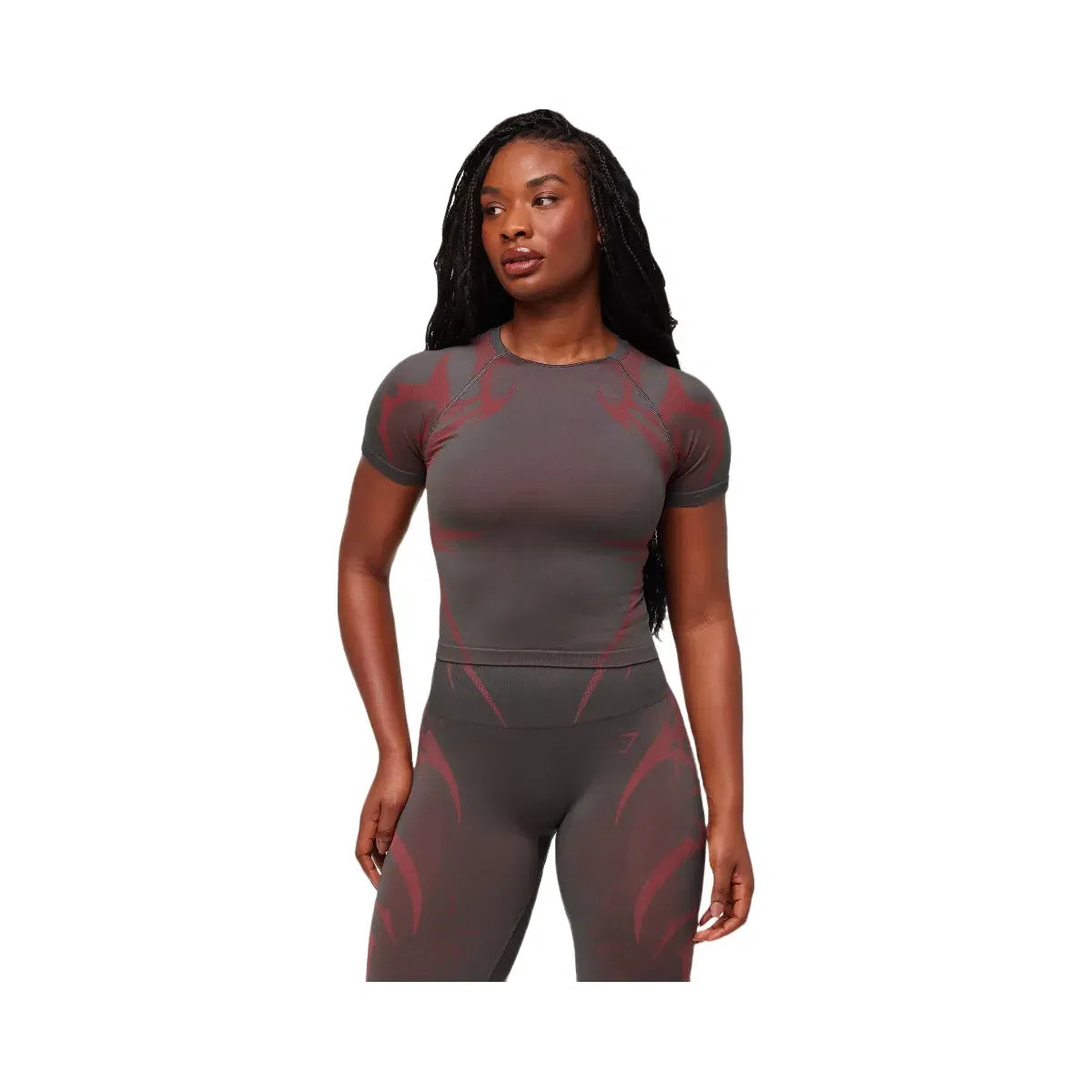 Gymshark Storm Seamless Short Sleeve Top "GS Dark Grey GS Zesty Red"