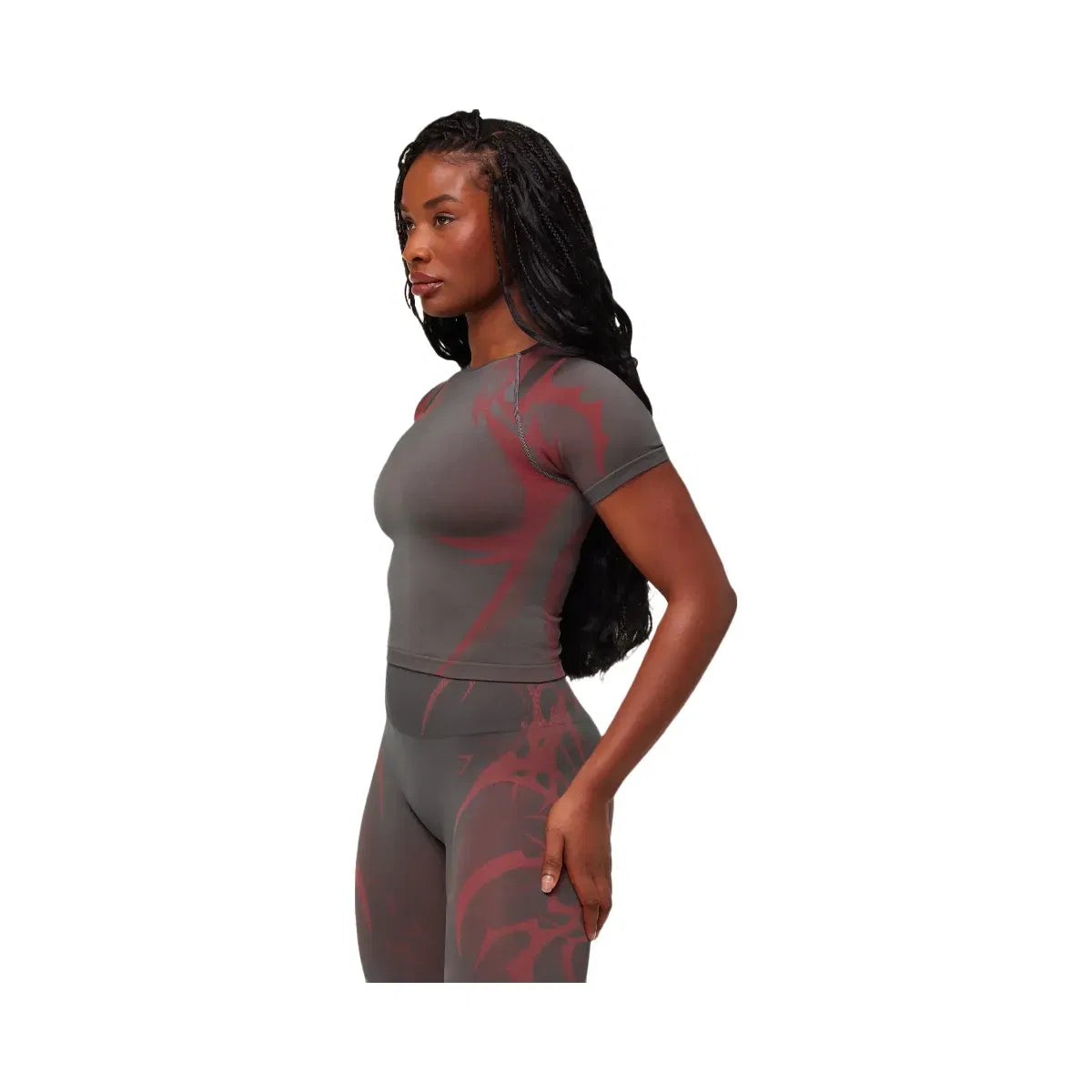 Gymshark Storm Seamless Short Sleeve Top "GS Dark Grey GS Zesty Red"