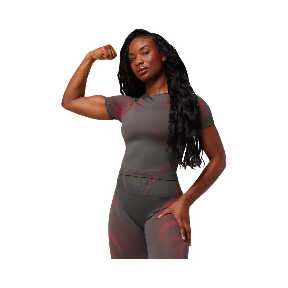 Gymshark Storm Seamless Short Sleeve Top "GS Dark Grey GS Zesty Red"