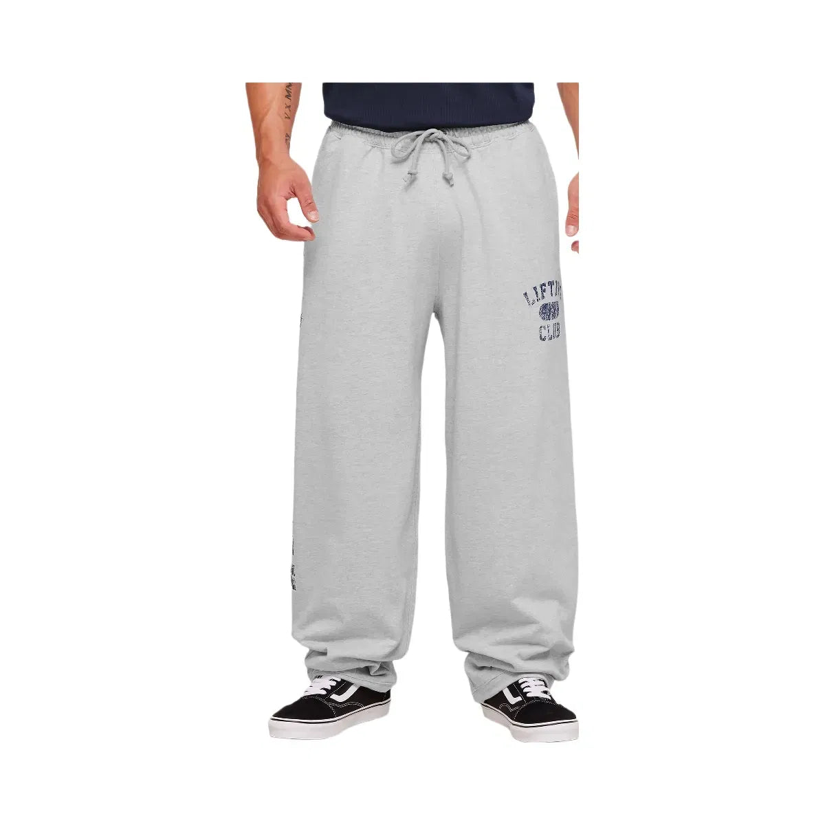 Gymshark Retro Collegiate Graphic Wide Leg Pants Bros Soft Grey Marl