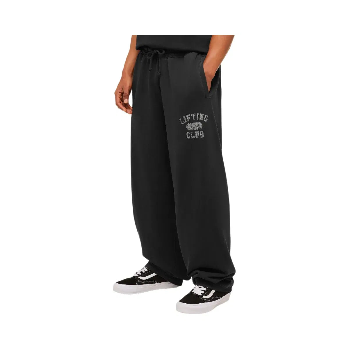 Gymshark Retro Collegiate Graphic Wide Leg Pants Black