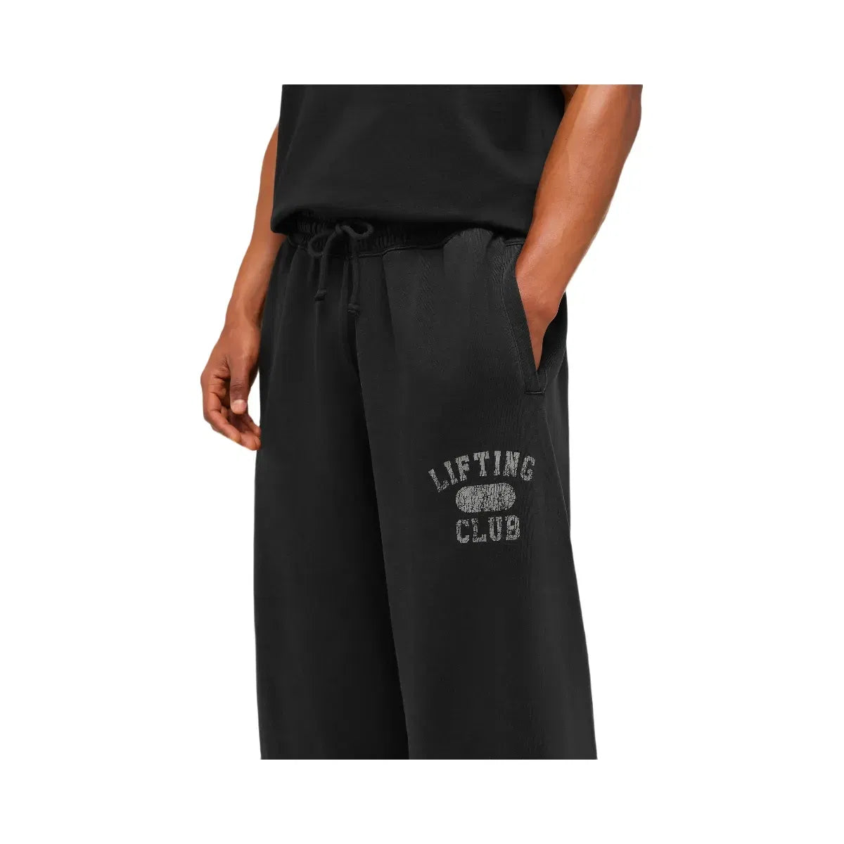 Gymshark Retro Collegiate Graphic Wide Leg Pants Black