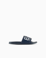 EA7 Logo slides with a wide band and anti-slip rubber soles