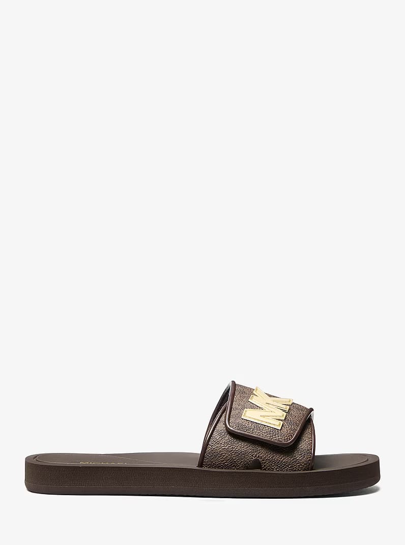 Palmer Signature Logo Slide Sandal BROWN