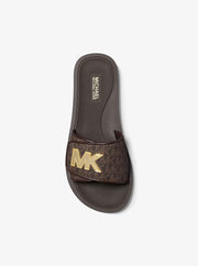 Palmer Signature Logo Slide Sandal BROWN