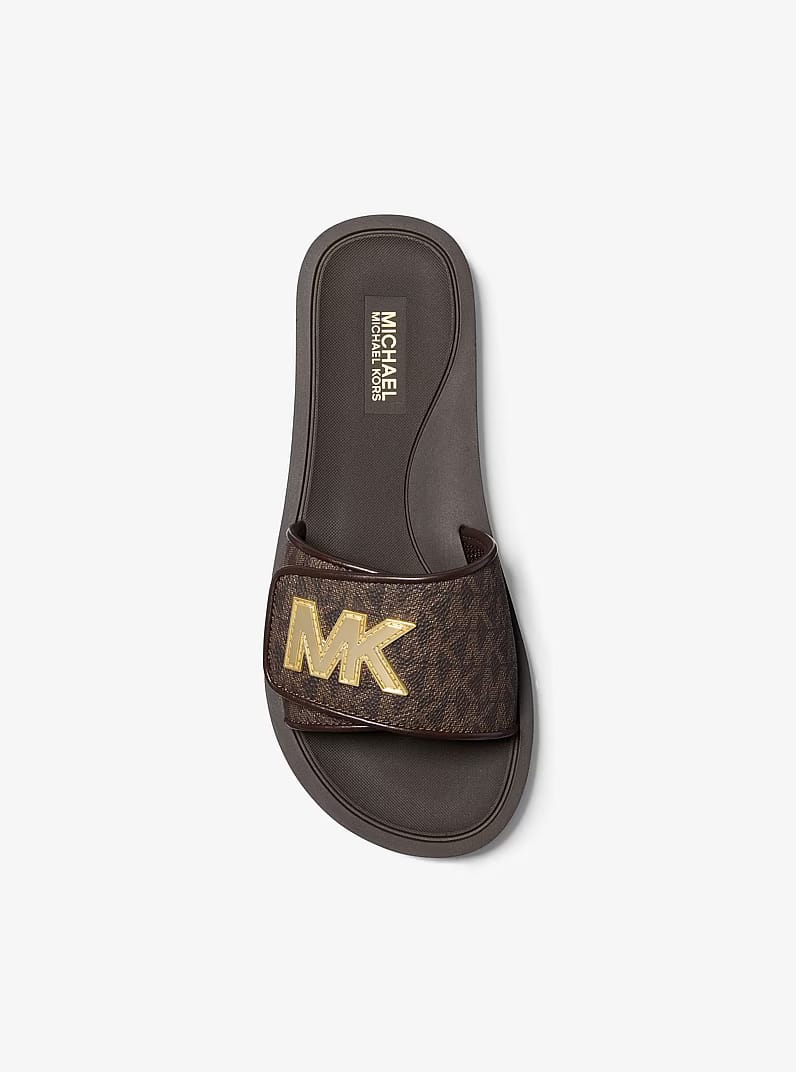 Palmer Signature Logo Slide Sandal BROWN