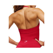 Gymshark Colour Block Halter Neck Tank With Shelf "Carmine Red"