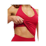Gymshark Colour Block Halter Neck Tank With Shelf "Carmine Red"