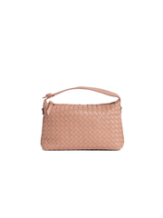 Fero - Ladies Woven Handbag, Faux Leather | Blush Pink
