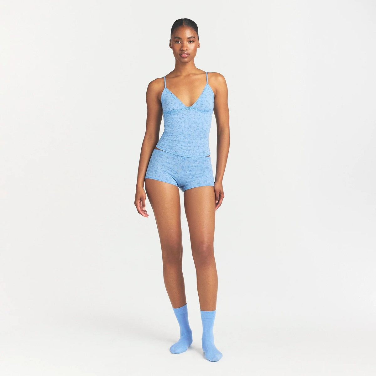 Lightweight Cotton Lace Cami and Boy Short Set