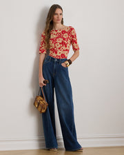 Ralph Lauren Floral Stretch Cotton Boatneck T-Shirt