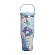 Stanley The IceFlow Flip Straw Tumbler | 30 OZ Blue Dream Wildflower