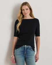 Ralph Lauren Stretch Cotton Boatneck T-Shirt