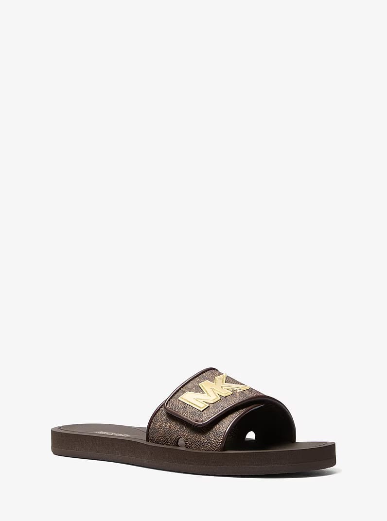 Palmer Signature Logo Slide Sandal BROWN