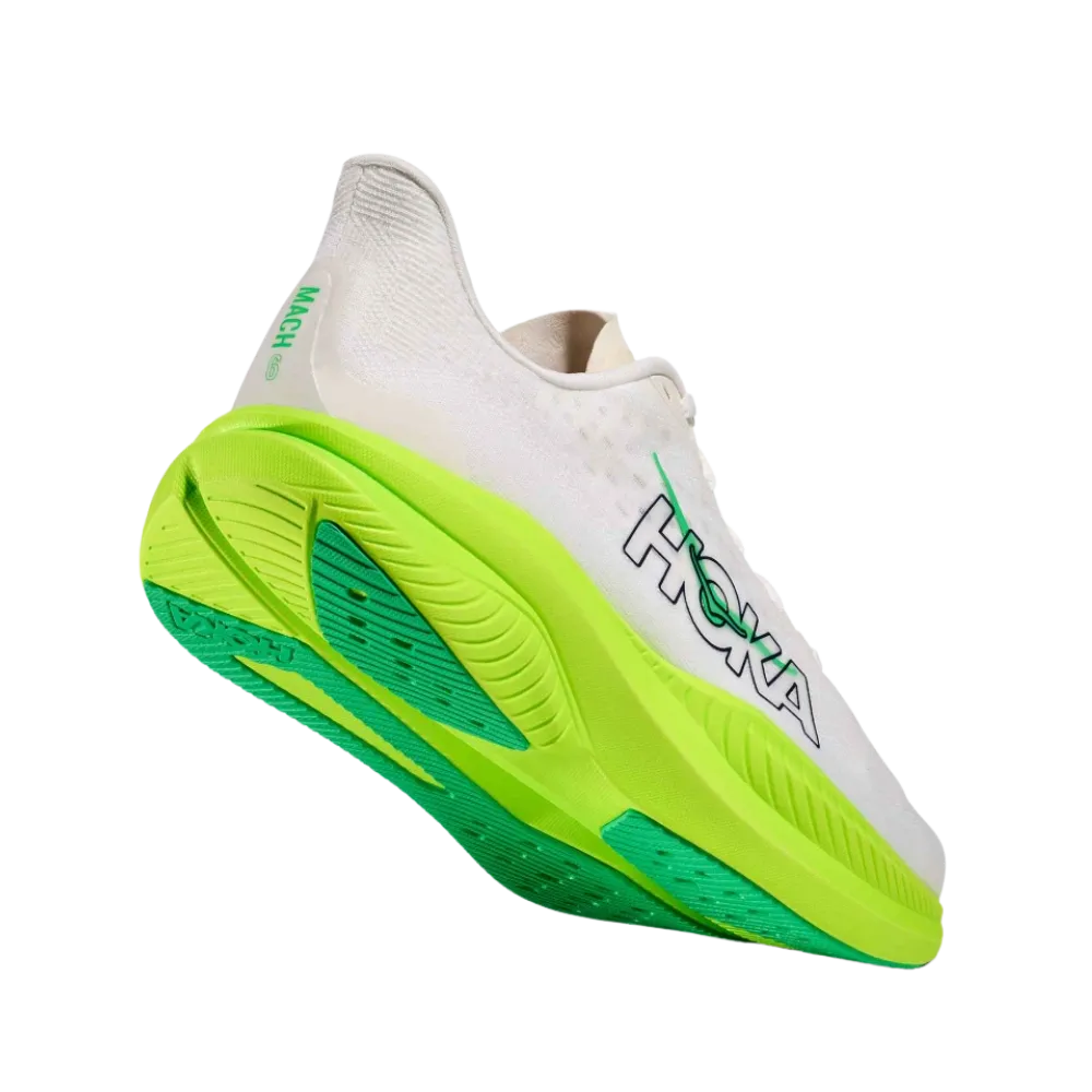 Hoka Mach 6 White/Neon Lime